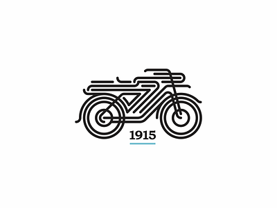 Old Motor classic illustration logo monoline motor old vehicle