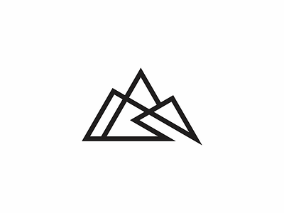 Trailbreaker film icon logo minimal monoline mountain simple trail