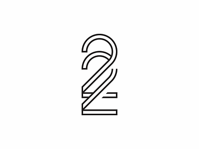 22 icon logo minimal modern number simple