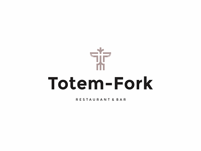 Totemfork2 branding eat food logo modern restaurant totem