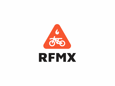 RFMX fire logo motocross motor simple sport triangle