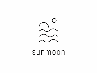 Sunmoon - guest house clean logo minimal modern moon sea simple sun