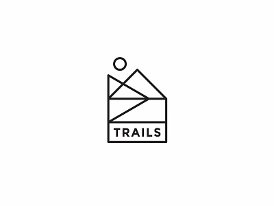 Trails clean logo mountain nature simple trail