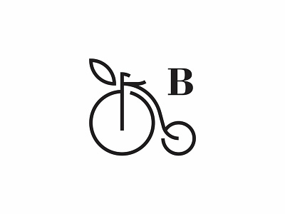 Big Wheel Fruits bicycle fruits lineart logo modern orange simple