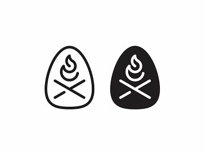 Bara campfire fire icon logo outdoor simple