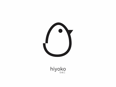 Hiyoko chick clean egg icon logo minimal simple