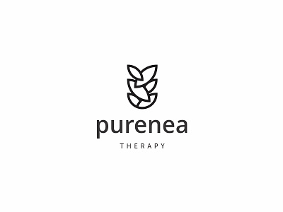 Purenea icon leaf lineart logo modern nature simple