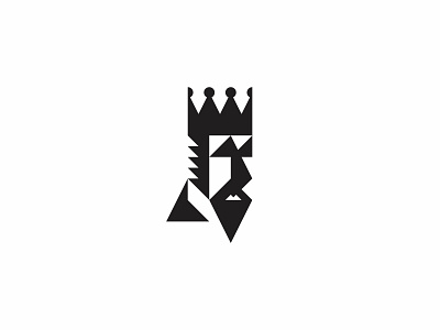 Old King beard crown head icon king logo simple