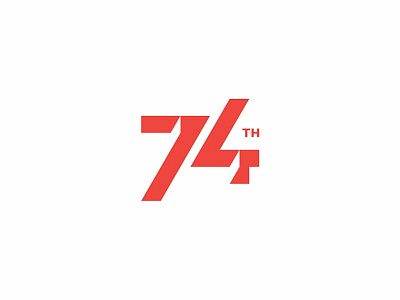 74th clean indonesia logo modern number simple