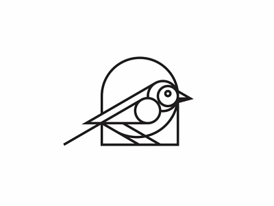 On my window animal bird lineart logo modern simple window