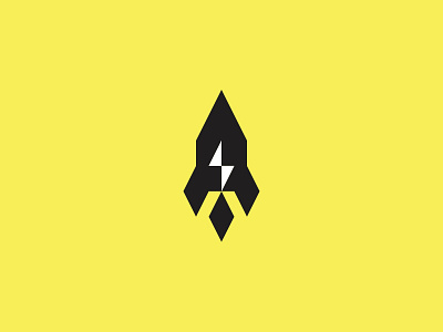 Blitz Rocket 2 clean icon lightning bolt logo minimal modern rocket simple