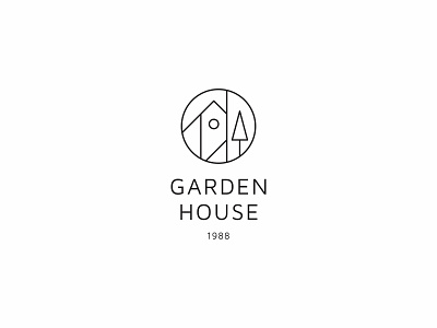 Garden house 3 clean garden house icon logo minimal modern simple tree