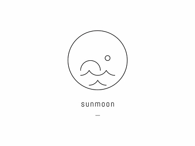 Sunmoon 2 beach clean logo minimal modern moon nature simple sun sunset