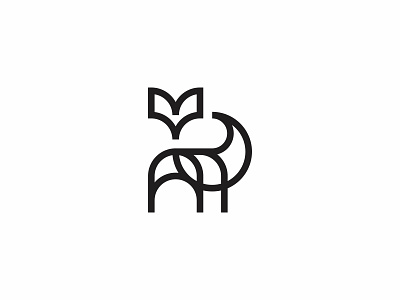 Project Fox animal fox icon lineart logo modern simple