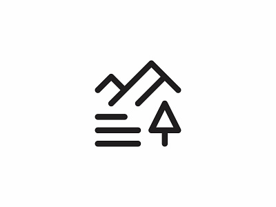 Highwind clean icon logo mountain nature outdoor simple tree