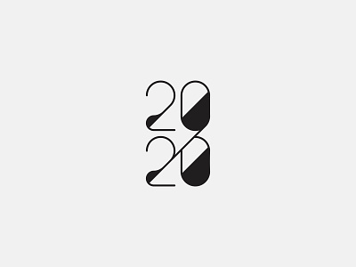 2020 clean icon logo minimal modern newyear number simple