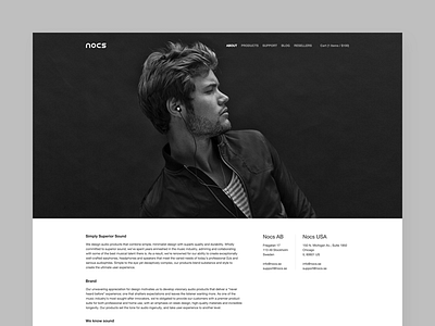 Website project audio design headphones minimal ui web