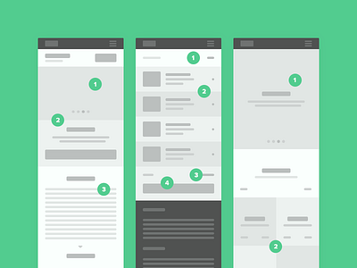 Mobile wireframes concept ecommerce flat layout minimal mobile store