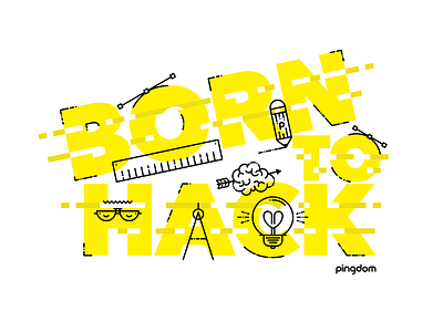 Born to hack born to hack concept day design fun hack illustration outline pingdom tee tshirt