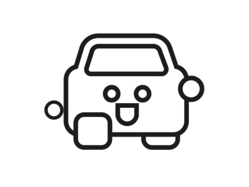 A "Running" Car animation illustration logo motion graphics