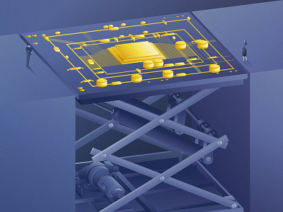 JOB blue circuit circuits illustrator ilustration peoples yellow