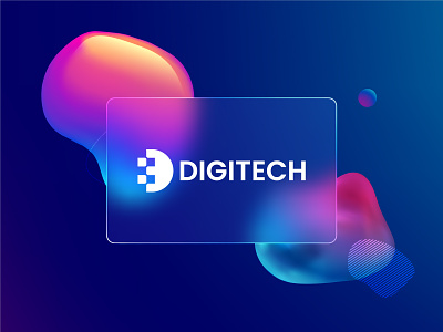 Letter D modern gradient technology startup logo design