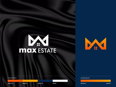 modern letter M real estate construction logo