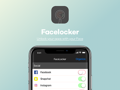 Facelocker IOS faceid icon ios iphone x ui