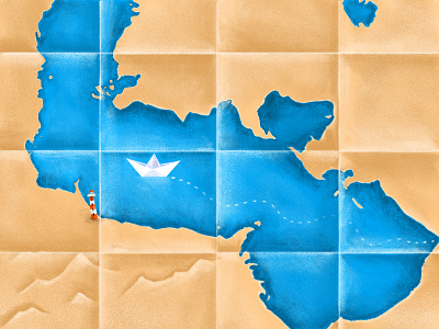 Map of Caspian Sea blue caspian sea dribbbleweeklywarmup illustration map sea weeklywarmup