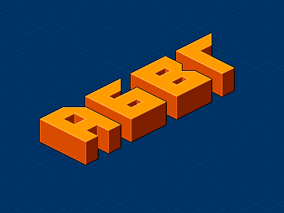 Pixel font in isometric. alphabet cyrillic letters pixel art text words