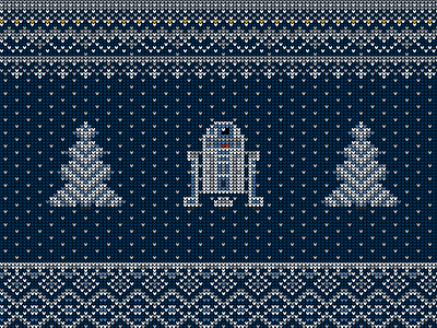 Ugly sweater R2 blue pattern pullover r2 robot star sweater wars winter