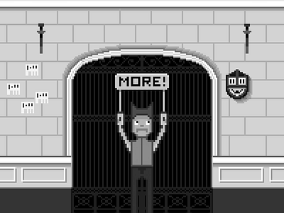 More coffee entrance gray illustration monophonic pixel art