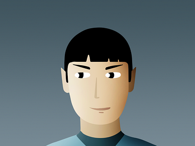 Spock blue character face illustration space spock