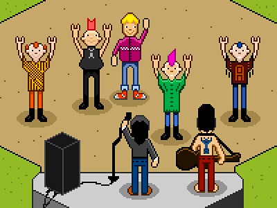 Rock! illustration music people pixel art punk rock