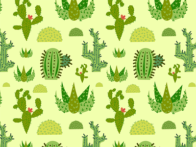 Cactus Pattern cactus green illustration pattern plant