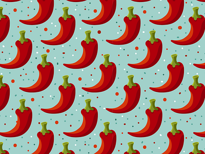 #75 hot illustration pattern pepper red