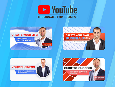 Business thumbnails for YouTube branding design illustration social media thumbnails vector youtube