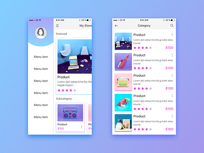 E-Commerce App2 blue purple