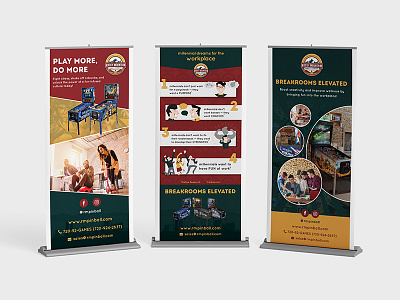 Rocky Mountain Pinball RollUp banner brand identity creative event fun gaming marketing material pinball print rollup banner