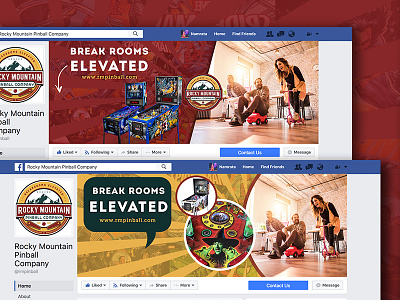 Facebook Cover Page Design - Rocky Mountain Pinball Company creative facebook coverpage design gaming pinball