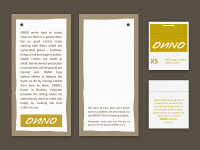 ONNO T-Shirt Hand Tag and Label Design