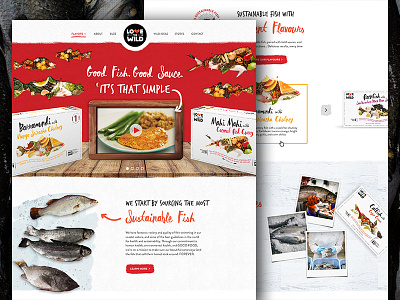 Love The Wild Website Concept artistic frozen food landing page seafood web design