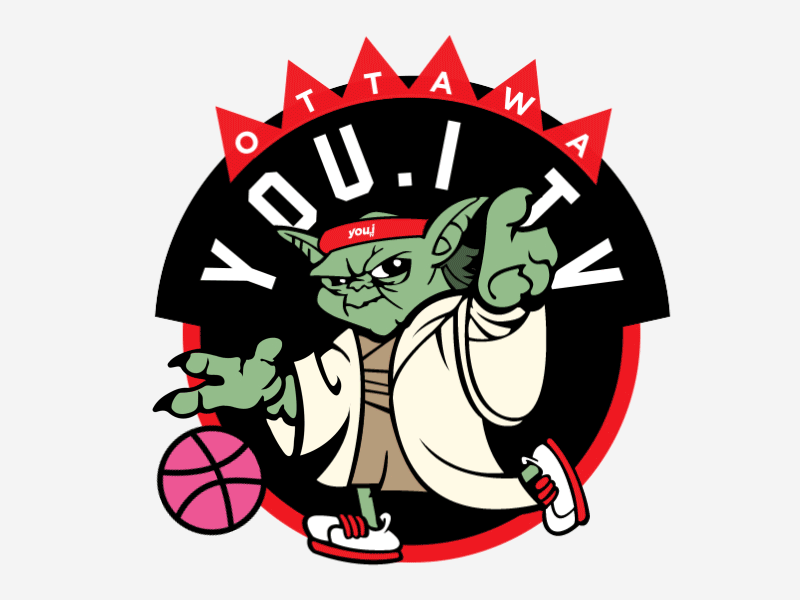 The North We Are animation basketball debut dribbble first shot gif illustration logo raptors star wars toronto yoda