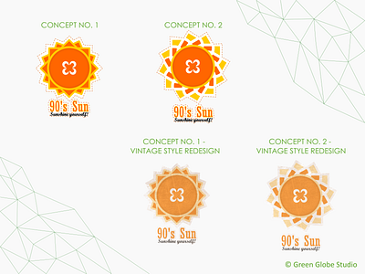 90s Sun Clothing Store Logo Concepts