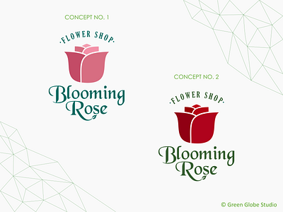 Flower Shop Logo Concept - Blooming Rose branding flower shop graphic design logo rose shop slower