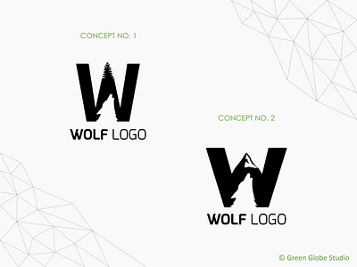 Wolf Logo Concept branding graphic design letter logo minimalist monogram wolf