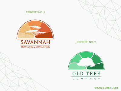 Tree Inspired Logos branding company consulting flat flat logo graphic design logo savannah traveling tree vector