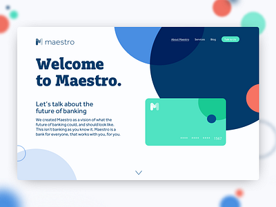 Maestro Banking Landing Page bank banking challenger bank finance fintech landing page material design monzo