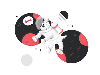 "AstroDog" Landing page illustrations