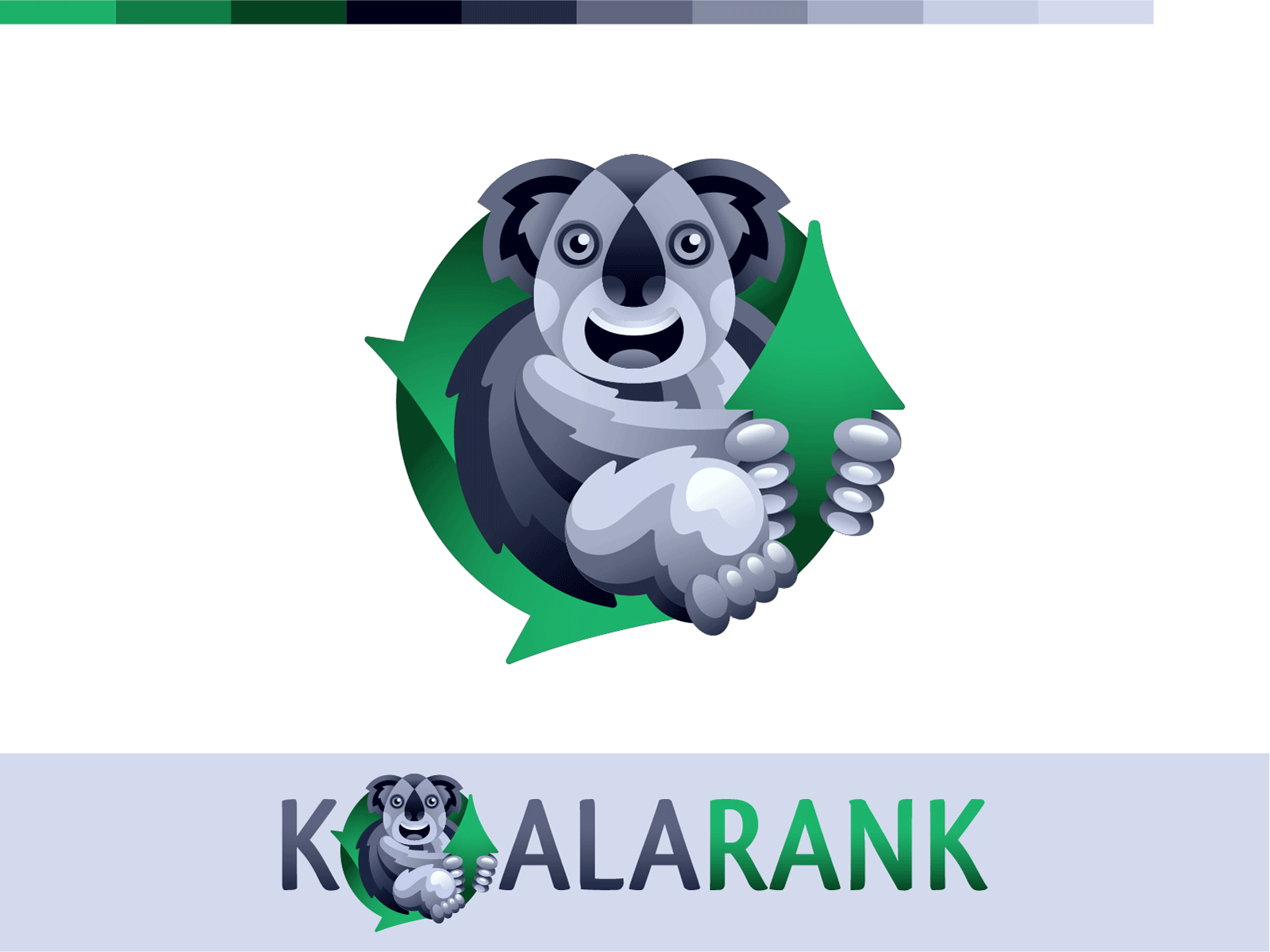 "Koala Rank" geometrical logo design b2b design geometrical gradient gray icon koala logo logodesign marketing